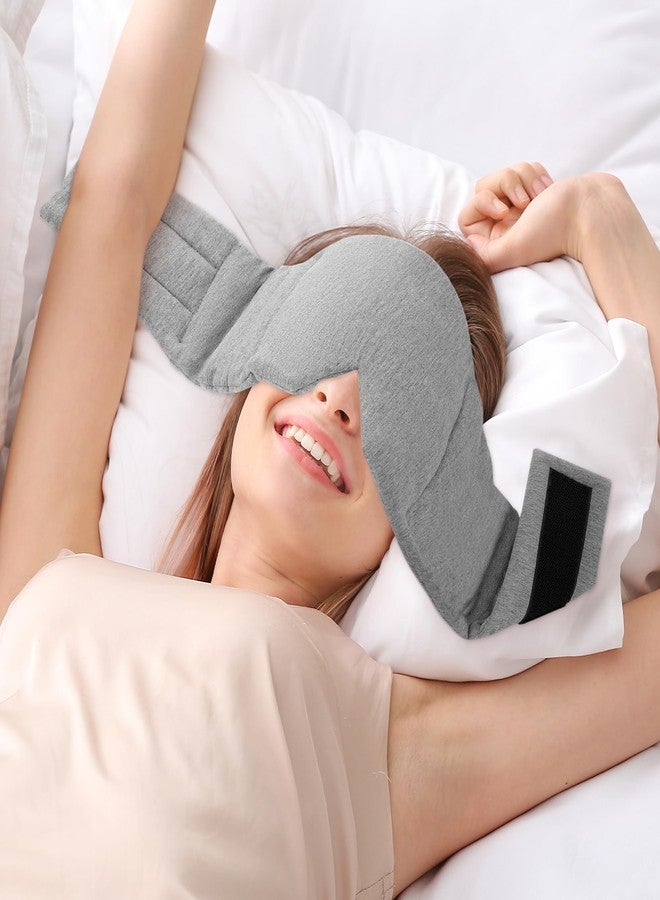 FRESHME Weighted Eye Mask for Sleeping - Gray Blackout (0.7lb/11oz) Cotton Heavy Weighted Eye Pillow for Men Women, Oversize Large Soft Sleep Face Eyes Cover with Nose Pad for Sidesleeper - Image 1